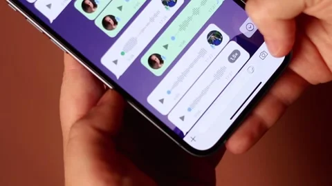 Iphone with Whatsapp mobile app on screen Stock Footage 287582163
