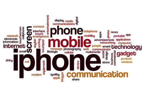 Iphone word cloud Stock Illustration