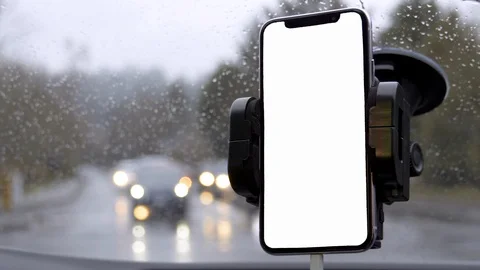 IPhone X Google Maps Apple Maps Phone Car Navigation Smartphone Mobile Device Stock Footage 97355980