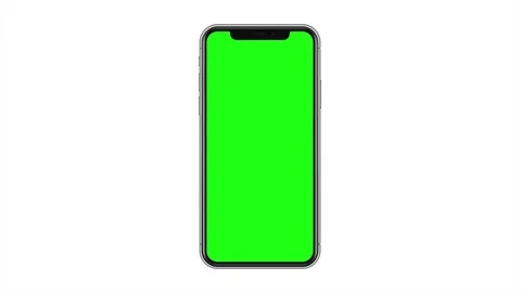 IPhone X Mobile Phone Isolated on White Background, Smartphone Green Screen 4K Stock Footage 83117050