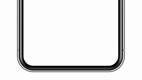 IPhone X White Home Button Smartphone Blank Screen Mockup Phone White Screen Stock Footage 91731088