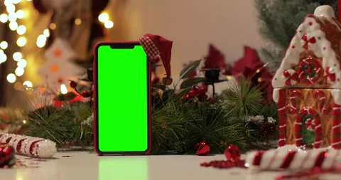 IPhone Xs max in Vertical orientation with green screen on a background of Chris Stock Footage 144376831