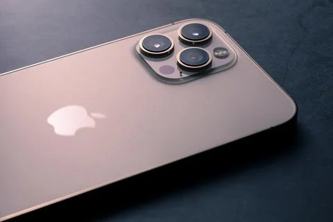 IPhone12 Pro Max rear camera lens, the triple camera system Stock Photos