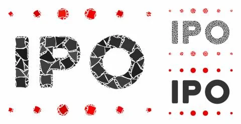 IPO caption Mosaic Icon of Rugged Elements 스톡 일러스트