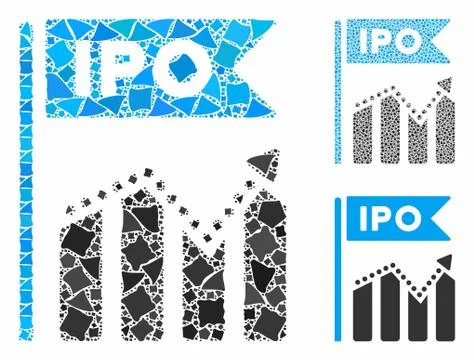 IPO chart Mosaic Icon of Uneven Elements Stock Illustration