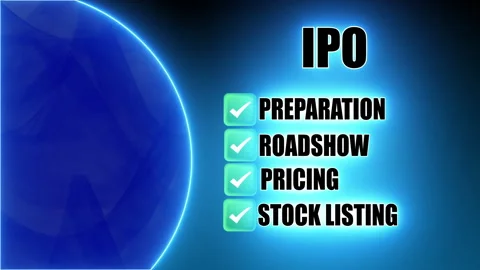 IPO - Cryptocurrency Term - Black Text on Blue Neon Background with Animation Stock Footage 301899384