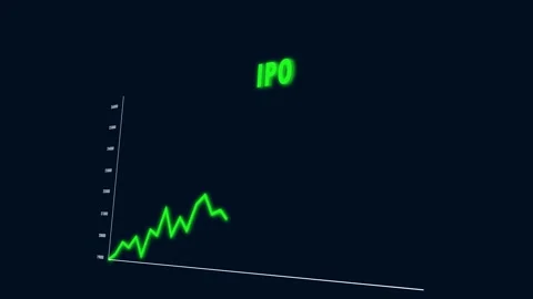 IPO Green Line Graph Going Up Stock Footage 300097031