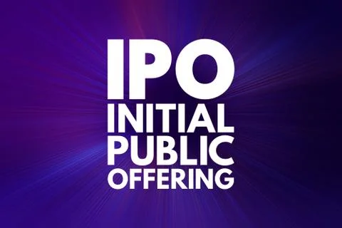 IPO - Initial Public Offering acronym, business concept background Illustrazione stock