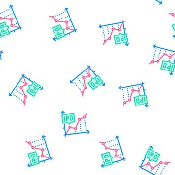 Ipo initial public offering infographic vector seamless pattern Illustrazione stock