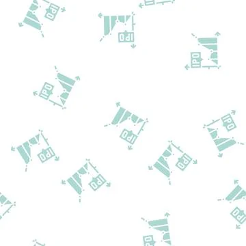 Ipo initial public offering infographic glyph vector seamless pattern Stock Illustration