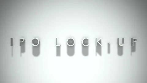Ipo lock up 3D title animation with shadows on a white background Stock Footage 297081078
