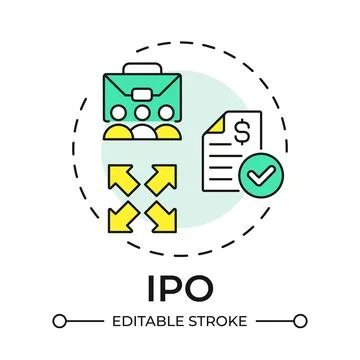 IPO multi color concept icon Stock Illustration