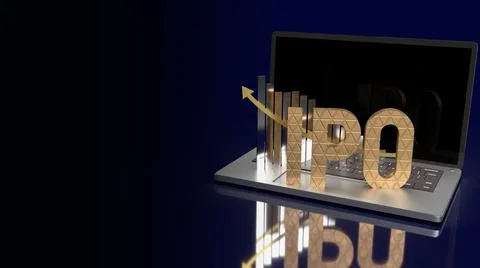 The ipo or Initial Public Offering for business concept 3d rendering. Stock Illustration