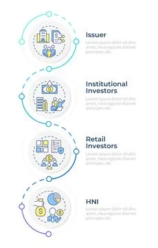 IPO participants infographic vertical sequence Stock Illustration