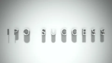 Ipo success 3D title animation with shadows on a white background Stock Footage 297081209