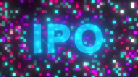 Ipo text on digital background Stock Illustration