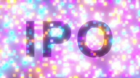 Ipo text on digital background Stock Illustration