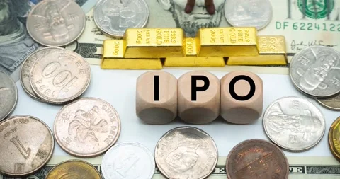Ipo is written on money background.initial public offering Stock Footage 200825949