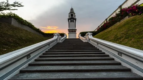 Ipoh Big Clock Tower as J.W.W Birch Memorial Stock Footage 94395753