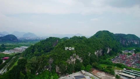 Ipoh Sign Letters Seen From Drone Perspective Stock Footage 317534240
