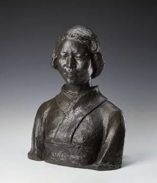 ï»¿Popiersie kobiety - Japonka. Bohdanowicz, Jadwiga (?-1943), sculptor Co Stock Photos