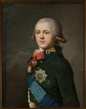 ï»¿Portrait of Tsar Alexander I. nieznany malarz rosyjski, painter Copyrig Stock Photos