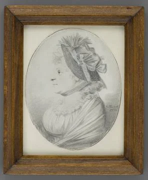 ï»¿Portret starszej kobiety w kapeluszu profilem. Taubert, Gustav Friedric Stock Photos