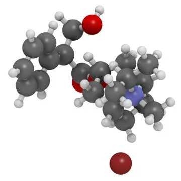 Ipratropium bromide asthma and copd drug, chemical structure. Stock Illustration