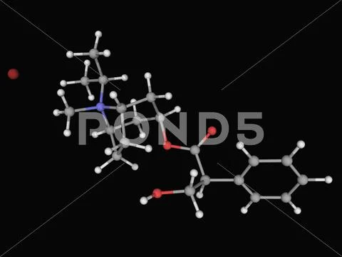 Ipratropium bromide drug molecule Stock Illustration