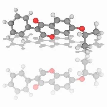 Ipriflavone drug molecule Stock Illustration