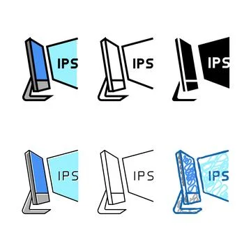 Ips computer display color icon vector forms 스톡 일러스트