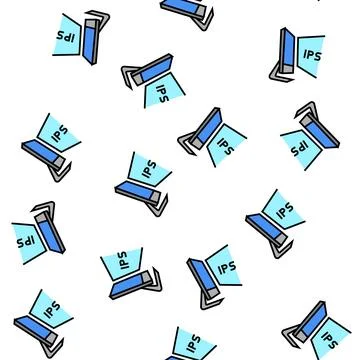 Ips computer display vector seamless pattern 스톡 일러스트