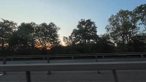 Ipswich to Luton Window View of Motorways and Traffic During Sunset Stock Footage 315080136