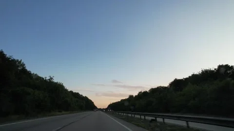 Ipswich to Luton Window View of Motorways and Traffic During Sunset Stock Footage 315080238