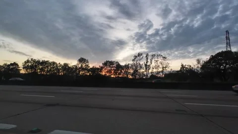 Ipswich to Luton Window View of Motorways and Traffic During Sunset Video stock 315085443