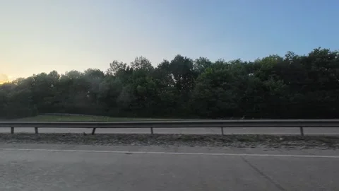 Ipswich to Luton Window View of Motorways and Traffic During Sunset Stock Footage 315088760