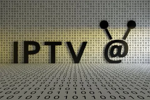 IPTV concept text sunlight 3D illustration Stock Illustration