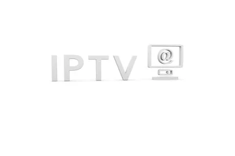 IPTV concept white background 3d render illustration Stock Illustration
