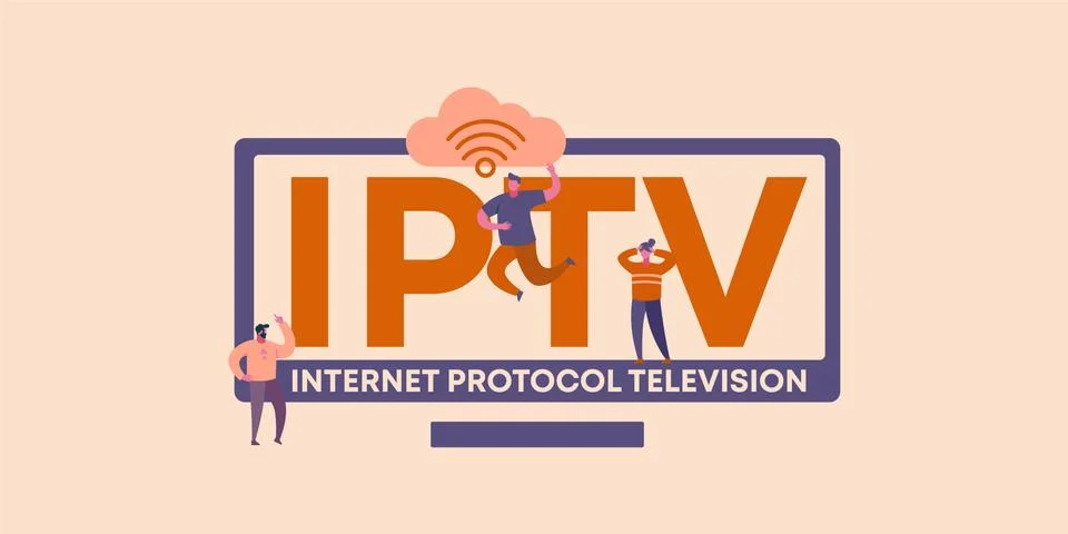 IPTV internet protocol television. Global media information coding technologies Stock Illustration
