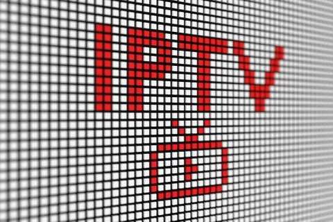 IPTV text scoreboard blurred background 3d illustration Stock Illustration