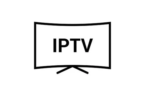 IPTV vector line icon. IP TV video channel box concept icon. Stock Illustration