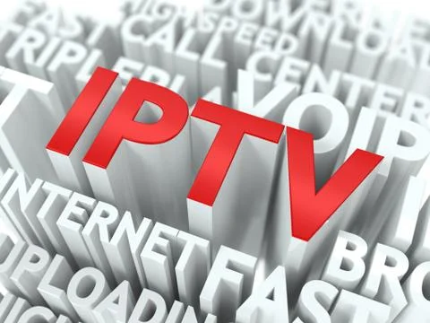 IPTV. The Wordcloud Concept. Stock Illustration
