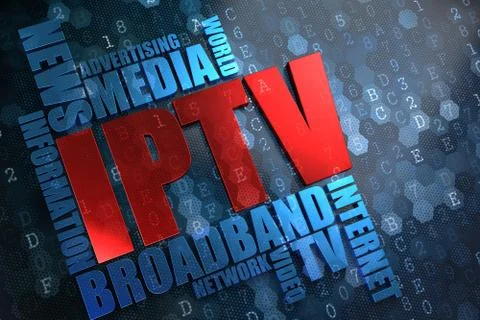 IPTV. Wordcloud Concept. Stock Illustration