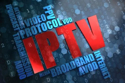 IPTV. Wordcloud Concept. Stock Illustration