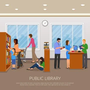 IPublic Library llustration Stock Illustration