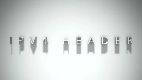 Ipv4 header 3D title animation with shadows on a white background Stock Footage 297273025