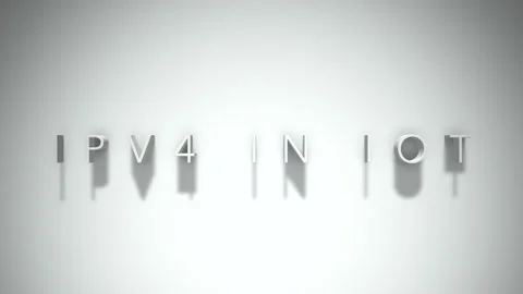 Ipv4 in iot 3D title animation with shadows on a white background Stock Footage 297273026