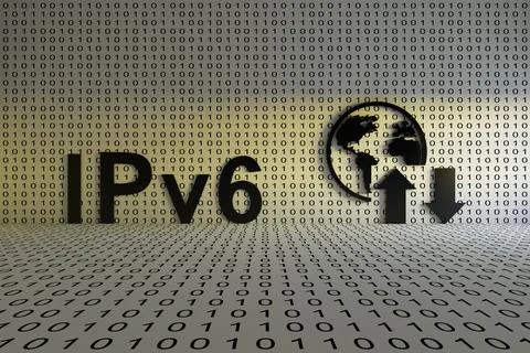 IPV6 concept text sunlight 3D illustration イラスト素材