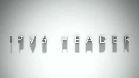 Ipv6 header 3D title animation with shadows on a white background Stock Footage 297273036