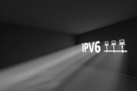IPV6 rays volume light concept 3d illustration Stock Illustration